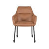 LABEL51 Eetkamerstoel Lenny - Cognac - Micro Suede - Black Frame - Afbeelding 3