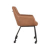 LABEL51 Eetkamerstoel Lenny - Cognac - Micro Suede - Black Frame - Afbeelding 4