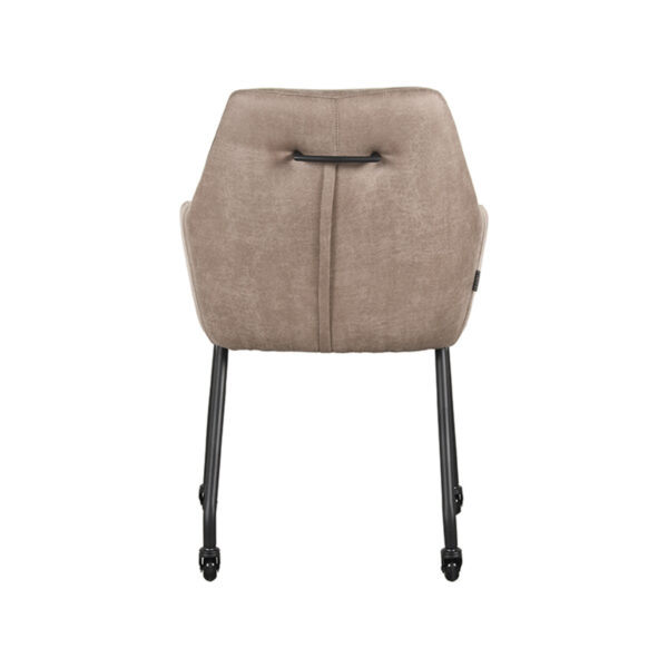 LABEL51 Eetkamerstoel Lenny - Taupe - Micro Suede - Black Frame - Afbeelding 5