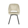LABEL51 Eetkamerstoel Lewis - Beige - Elegance - Black Frame - Afbeelding 4