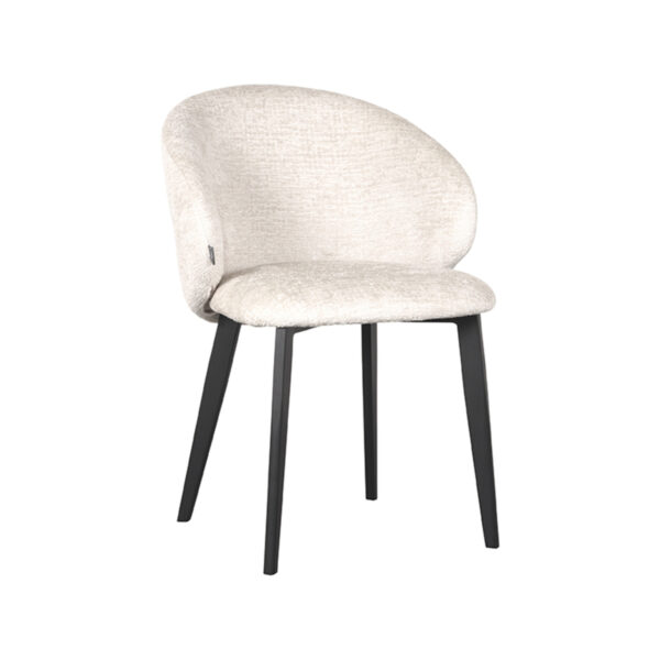 LABEL51 Eetkamerstoel Logan - Crème - Elegance - Black Frame
