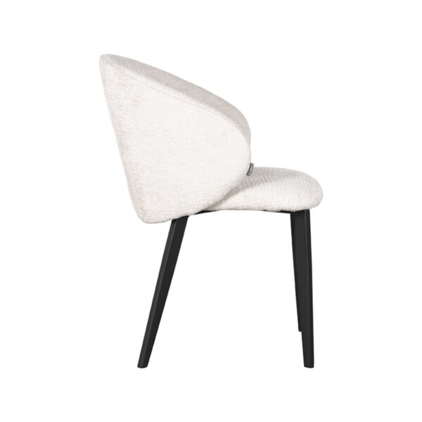 LABEL51 Eetkamerstoel Logan - Crème - Elegance - Black Frame - Afbeelding 4