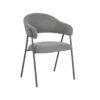 LABEL51 Eetkamerstoel Lowen - Grijs - Boucle - Black Frame