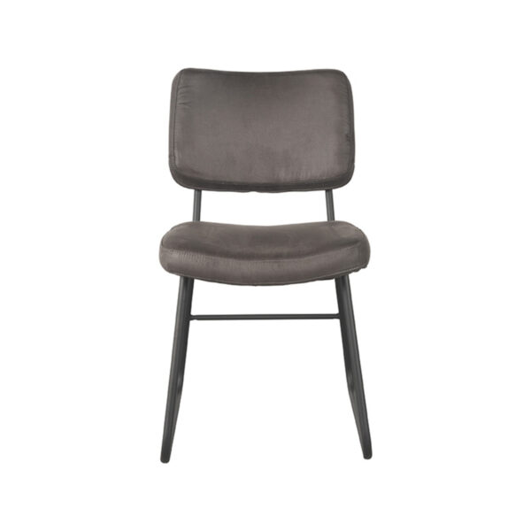LABEL51 Eetkamerstoel Noah - Antraciet - Micro Suede - Black Frame - Afbeelding 3