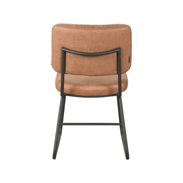 LABEL51 Eetkamerstoel Noah - Cognac - Micro Suede - Black Frame - Afbeelding 5
