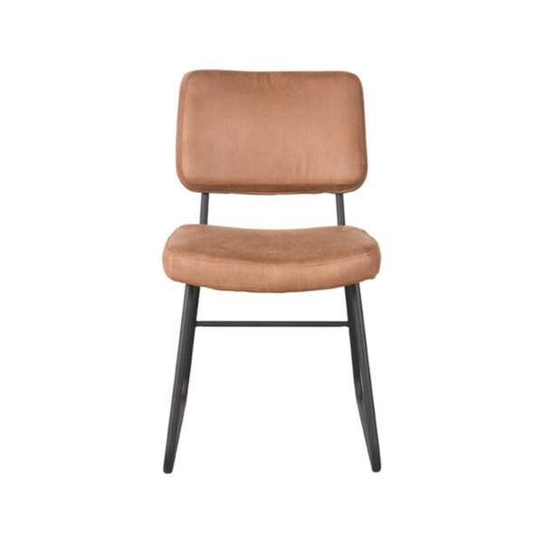 LABEL51 Eetkamerstoel Noah - Cognac - Micro Suede - Black Frame - Afbeelding 3