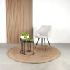 LABEL51 Eetkamerstoel Noud - Wit - Boucle - Black Frame - Afbeelding 7