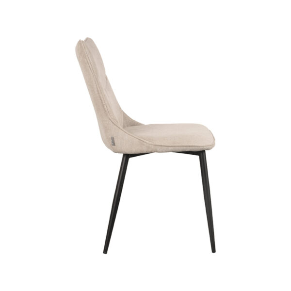 LABEL51 Eetkamerstoel Riv - Naturel - Stof - Black Frame - Afbeelding 4