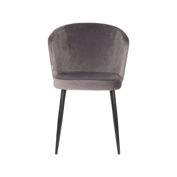 LABEL51 Eetkamerstoel Wave - Grijs - Fluweel - Black Frame - Afbeelding 5