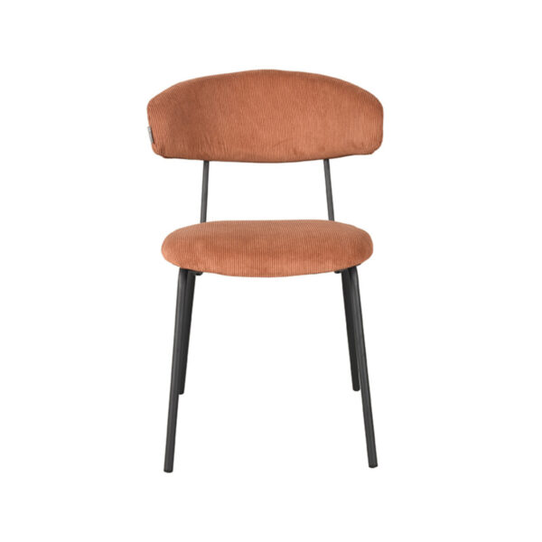LABEL51 Eetkamerstoel Zack - Rust - Ribcord - Black Frame - Afbeelding 3