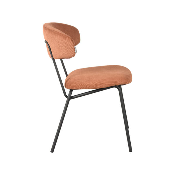 LABEL51 Eetkamerstoel Zack - Rust - Ribcord - Black Frame - Afbeelding 4