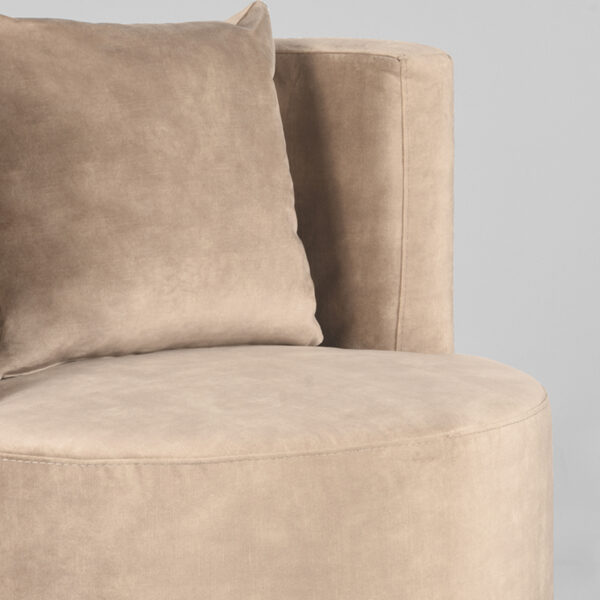 LABEL51 Fauteuil Evy - Zand - Velours - 65 cm - Afbeelding 6