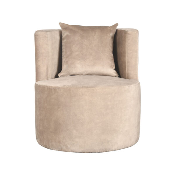 LABEL51 Fauteuil Evy - Zand - Velours - 65 cm - Afbeelding 3