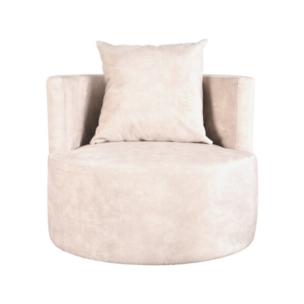 LABEL51 Fauteuil Evy - Naturel - Velours - 90 cm - Afbeelding 3