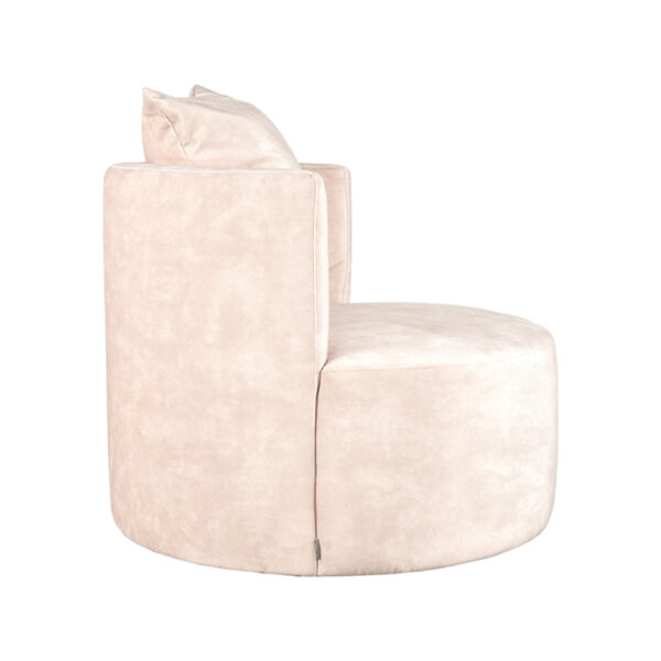 LABEL51 Fauteuil Evy - Naturel - Velours - 90 cm - Afbeelding 4