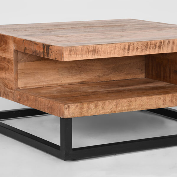 LABEL51 Salontafel Cube - Rough - Mangohout - 80 cm - Afbeelding 4