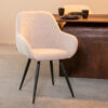 LABEL51 Eetkamerstoel Fender - Naturel - Boucle - Black Frame - Afbeelding 3