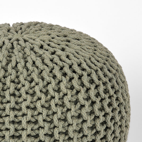 LABEL51 Poef Knitted - Olijfgroen - Katoen - L - Afbeelding 3