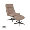 LABEL51 Fauteuil Alvar - Taupe - Micro Suede - Incl. Hocker