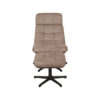 LABEL51 Fauteuil Alvar - Taupe - Micro Suede - Incl. Hocker - Afbeelding 4