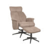 LABEL51 Fauteuil Verdal - Taupe - Micro Suede - Incl. Hocker - Afbeelding 4