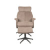 LABEL51 Fauteuil Verdal - Taupe - Micro Suede - Incl. Hocker - Afbeelding 6