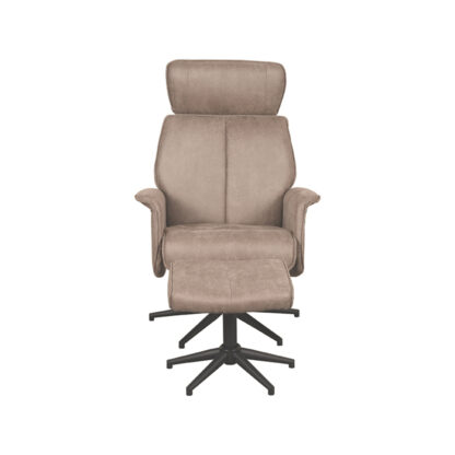 LABEL51 Fauteuil Verdal - Taupe - Micro Suede - Incl. Hocker - Afbeelding 5