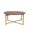 LABEL51 Salontafel Dox - Espresso - Mangohout - 70 cm - Goud - Afbeelding 3