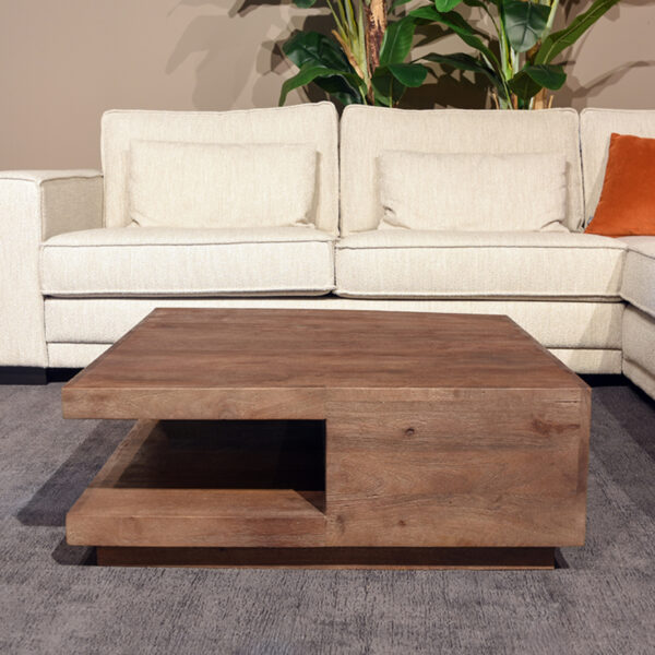 LABEL51 Salontafel Square - Espresso - Mangohout - 80 cm - Afbeelding 5