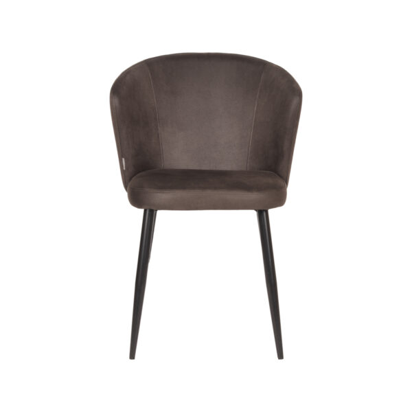LABEL51 Eetkamerstoel Wave - Antraciet - Microfiber - Black Frame - Afbeelding 3