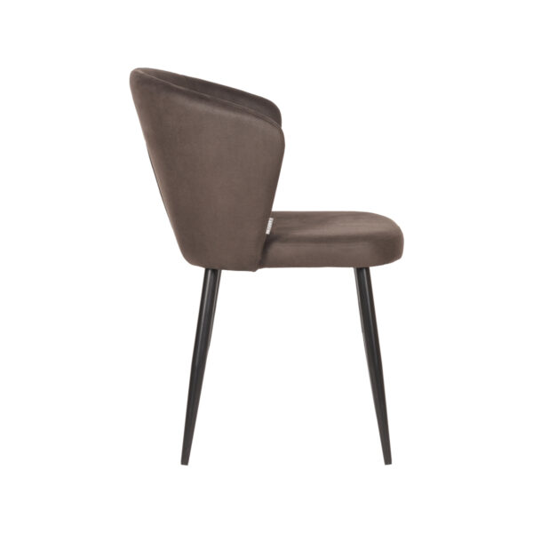 LABEL51 Eetkamerstoel Wave - Antraciet - Microfiber - Black Frame - Afbeelding 4