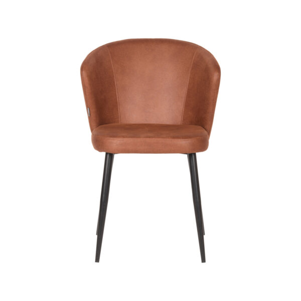 LABEL51 Eetkamerstoel Wave - Cognac - Microfiber - Black Frame - Afbeelding 3