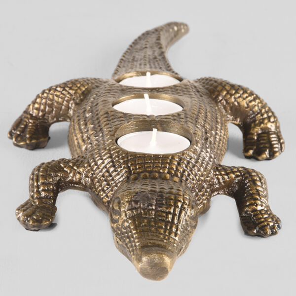 LABEL51 Krokodil - Antiek goud - Metaal - One Size - Afbeelding 6