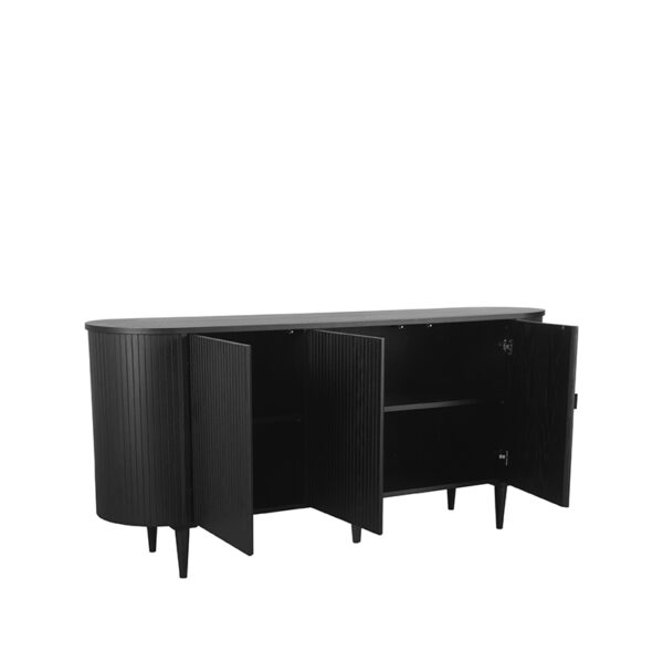 LABEL51 Dressoir Oliva - Zwart - Eiken - Dressoir 180 cm - Afbeelding 3