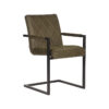 LABEL51 Eetkamerstoel Denmark - Army green - Microfiber - Black Frame