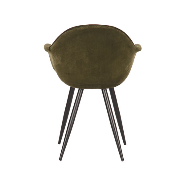 LABEL51 Eetkamerstoel Forli - Army green - Fluweel - Black Frame - Afbeelding 4