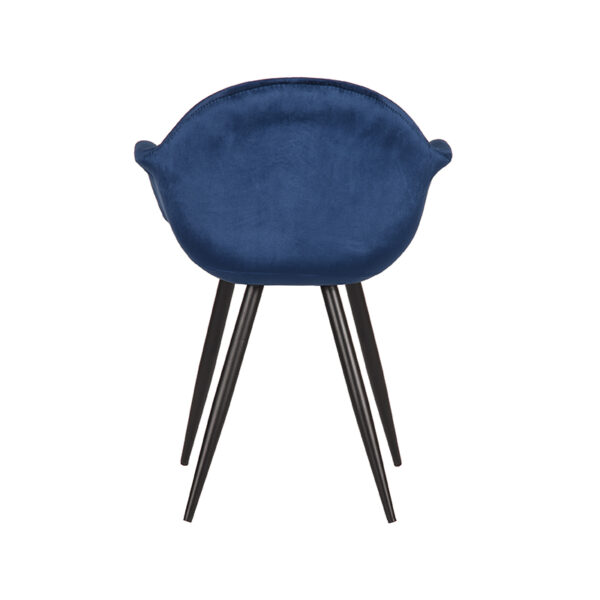 LABEL51 Eetkamerstoel Forli - Blauw - Fluweel - Black Frame - Afbeelding 4