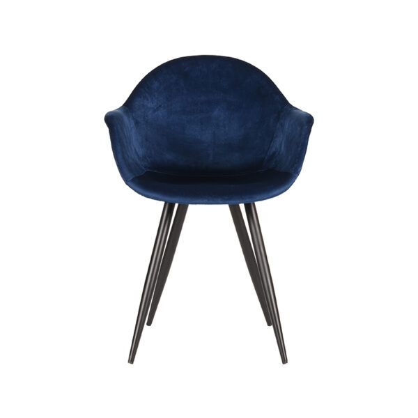 LABEL51 Eetkamerstoel Forli - Blauw - Fluweel - Black Frame - Afbeelding 2