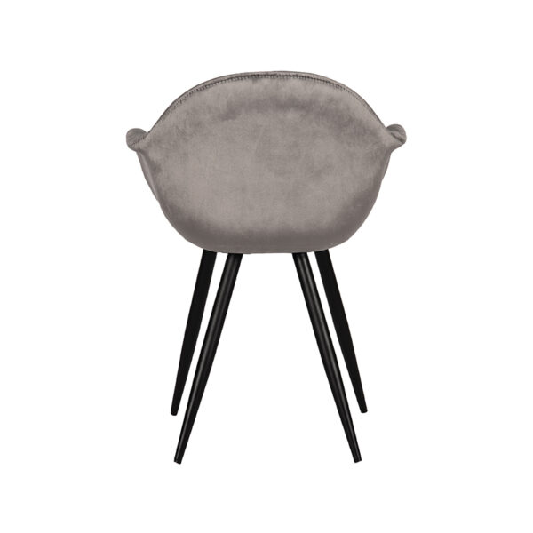 LABEL51 Eetkamerstoel Forli - Grijs - Fluweel - Black Frame - Afbeelding 4