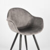 LABEL51 Eetkamerstoel Forli - Grijs - Fluweel - Black Frame - Afbeelding 5