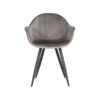 LABEL51 Eetkamerstoel Forli - Grijs - Fluweel - Black Frame - Afbeelding 2