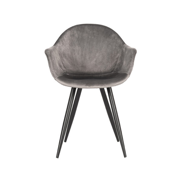 LABEL51 Eetkamerstoel Forli - Grijs - Fluweel - Black Frame - Afbeelding 2