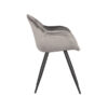 LABEL51 Eetkamerstoel Forli - Grijs - Fluweel - Black Frame - Afbeelding 3
