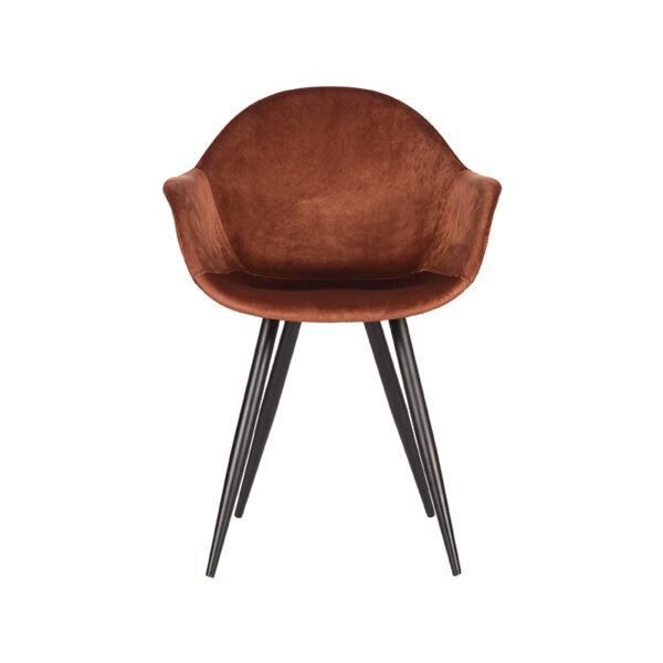 LABEL51 Eetkamerstoel Forli - Rust - Fluweel - Black Frame - Afbeelding 2