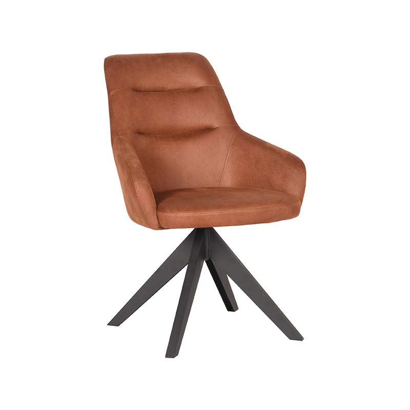 LABEL51 Eetkamerstoel Jace Cognac Microfiber Bergsma Collin eetkamerstoel Bergsma Meubelen