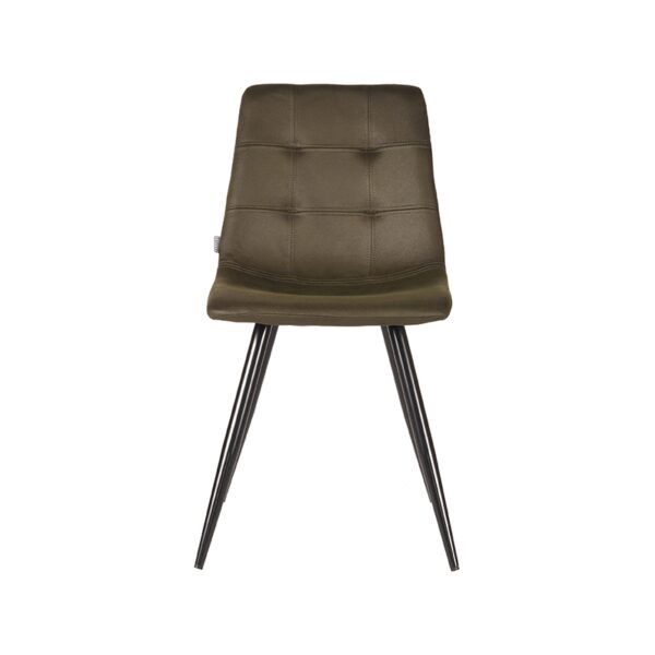 LABEL51 Eetkamerstoel Jay - Army green - Microfiber - Black Frame - Afbeelding 3