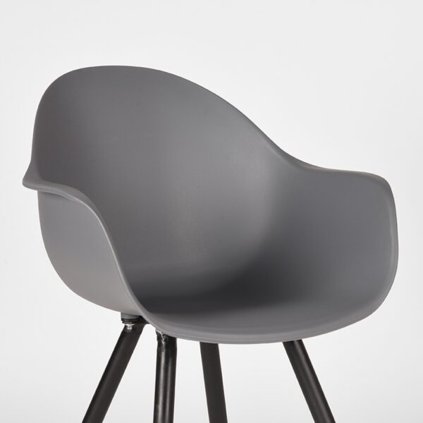LABEL51 Eetkamerstoel Luca - Antraciet - Kunststof - Black Frame - Afbeelding 6