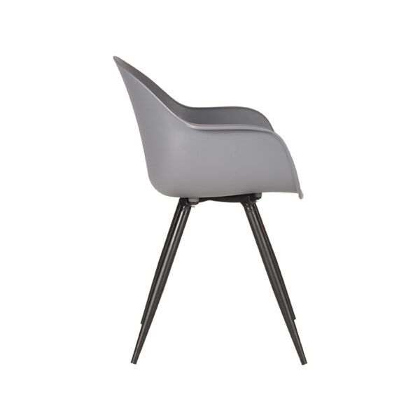 LABEL51 Eetkamerstoel Luca - Antraciet - Kunststof - Black Frame - Afbeelding 4