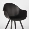 LABEL51 Eetkamerstoel Luca - Zwart - Kunststof - Black Frame - Afbeelding 6