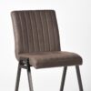 LABEL51 Eetkamerstoel Matz - Antraciet - Microfiber - Black Frame - Afbeelding 6
